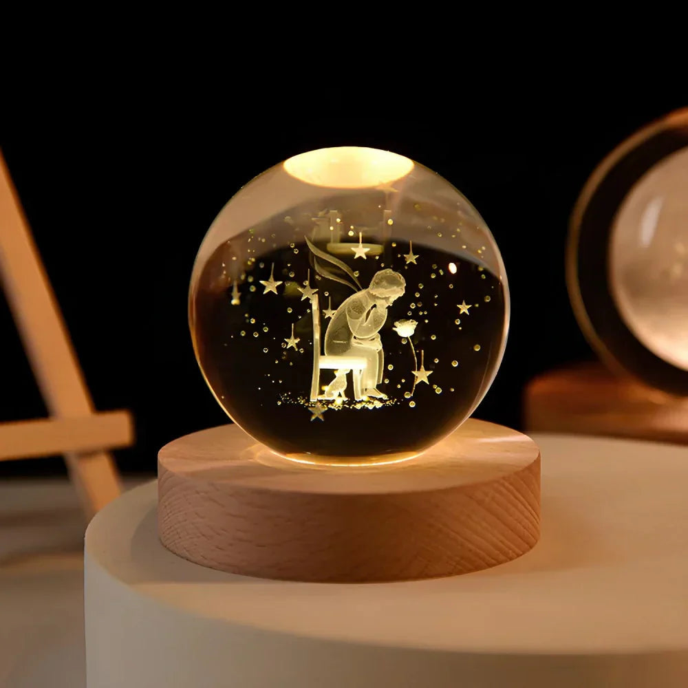 Cosmic Glow - LED Crystal Sphere Night Light for Home Decor
