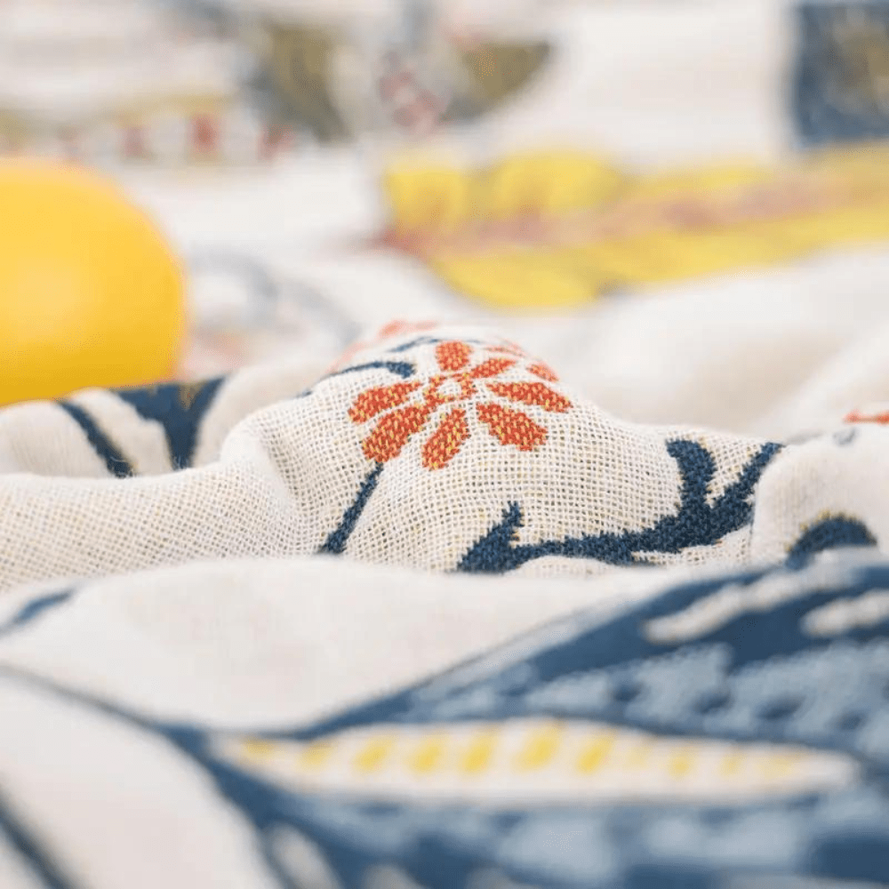CottonBloom - Reversible Rustic Floral Cotton Blanket