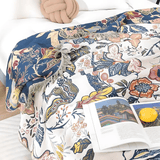 CottonBloom - Reversible Rustic Floral Cotton Blanket