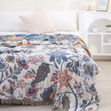 CottonBloom - Reversible Rustic Floral Cotton Blanket