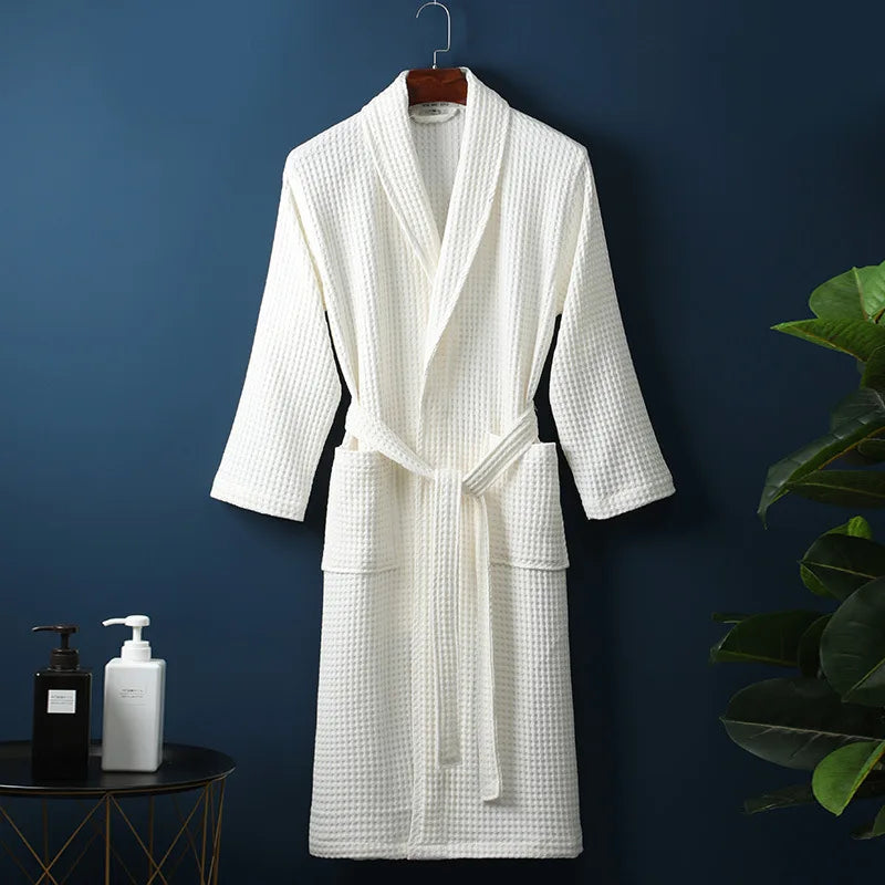 Cotton Bathrobe - Breathable Comfort Dressing Gown for Men & Women
