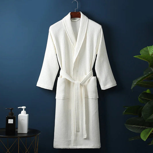 Cotton Bathrobe - Breathable Comfort Dressing Gown for Men & Women