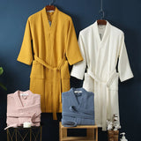Cotton Bathrobe - Breathable Comfort Dressing Gown for Men & Women