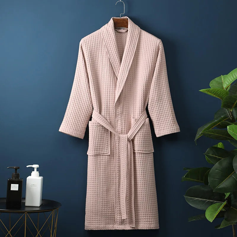 Cotton Bathrobe - Breathable Comfort Dressing Gown for Men & Women
