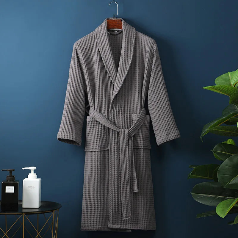 Cotton Bathrobe - Breathable Comfort Dressing Gown for Men & Women