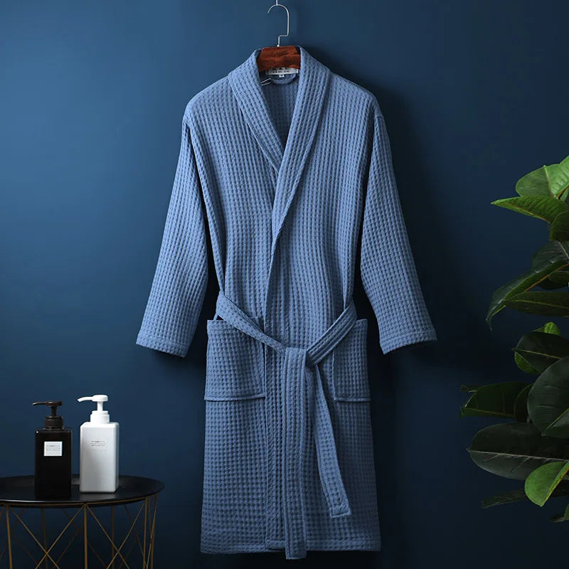 Cotton Bathrobe - Breathable Comfort Dressing Gown for Men & Women