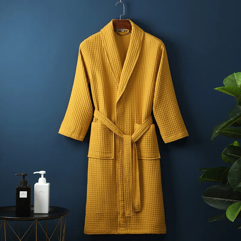 Cotton Bathrobe - Breathable Comfort Dressing Gown for Men & Women