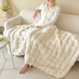 CozyLuxe - Double-Layered Fleece Blanket with Soft Faux Fur