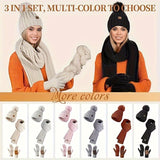 Cozy 3-Piece Winter Knit Set with Touchscreen Gloves