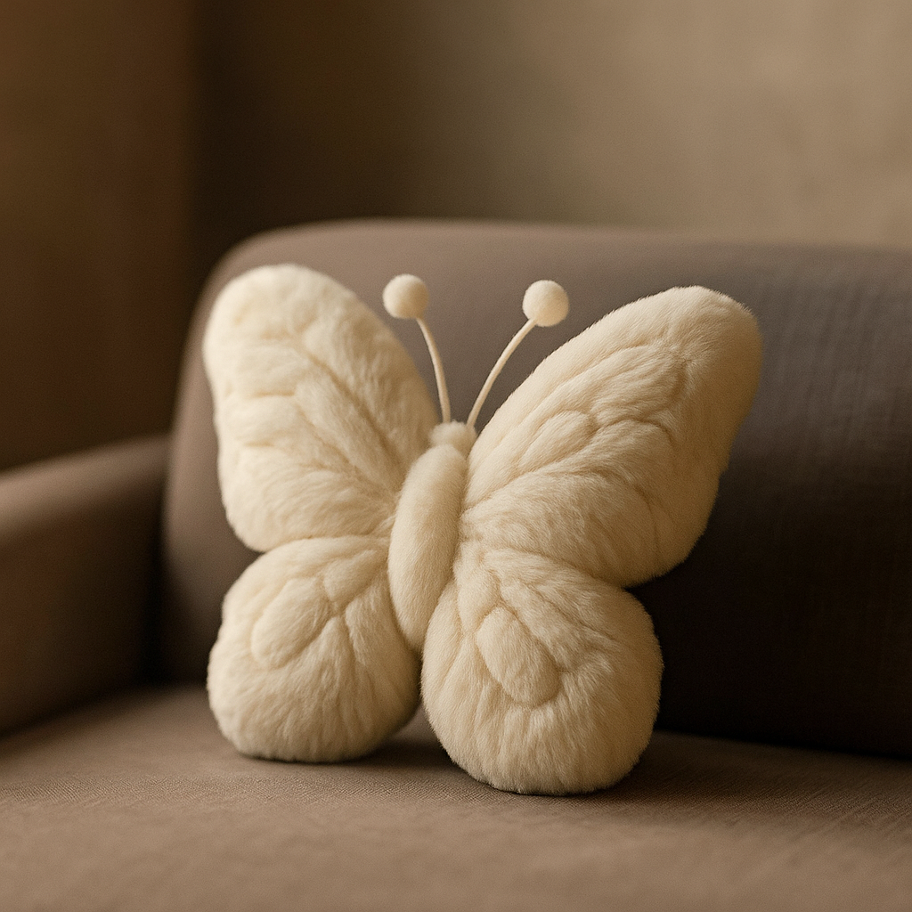 Cozy Butterfly Pillow - Soft Velvet Memory Foam Cushion
