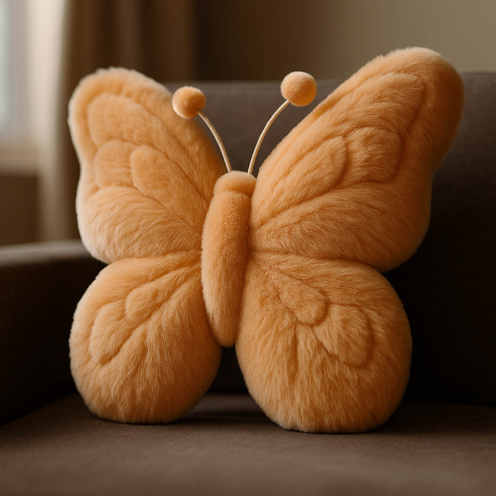 Cozy Butterfly Pillow - Soft Velvet Memory Foam Cushion