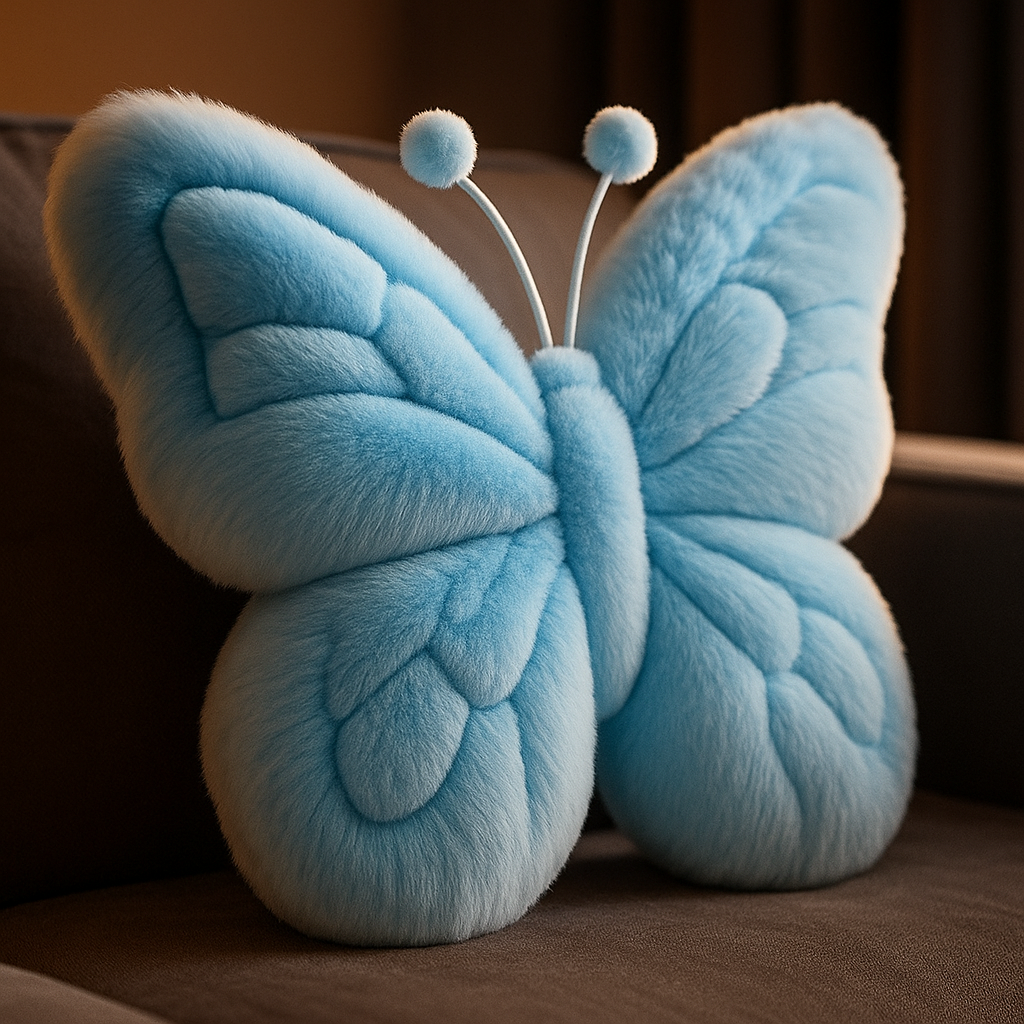 Cozy Butterfly Pillow - Soft Velvet Memory Foam Cushion