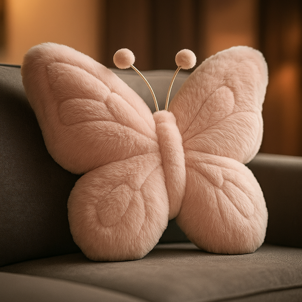 Cozy Butterfly Pillow - Soft Velvet Memory Foam Cushion
