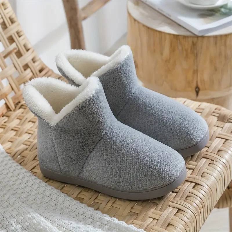 Cozy Comfort Women's Ankle Bootie Slippers - Plush, Warm, Anti-Slip