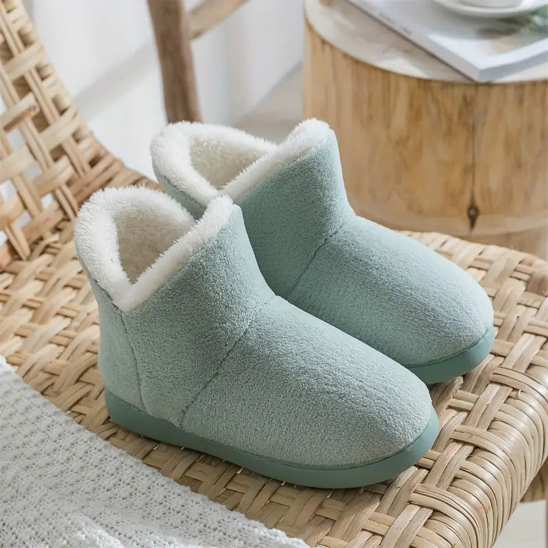 Cozy Comfort Women's Ankle Bootie Slippers - Plush, Warm, Anti-Slip