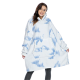 Cozy Giant Blanket Hoodie - Soft Flannel & Sherpa Fabric
