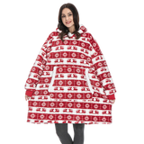 Cozy Giant Blanket Hoodie - Soft Flannel & Sherpa Fabric