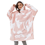 Cozy Giant Blanket Hoodie - Soft Flannel & Sherpa Fabric