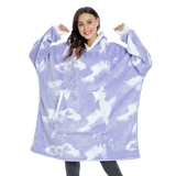 Cozy Giant Blanket Hoodie - Soft Flannel & Sherpa Fabric