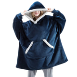 Cozy Giant Blanket Hoodie - Soft Flannel & Sherpa Fabric
