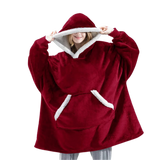 Cozy Giant Blanket Hoodie - Soft Flannel & Sherpa Fabric