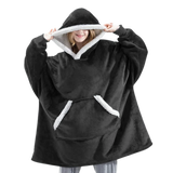 Cozy Giant Blanket Hoodie - Soft Flannel & Sherpa Fabric