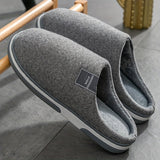 Cozy Men's Herringbone Slippers with Non-Slip Sole