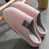 Cozy Men's Herringbone Slippers with Non-Slip Sole