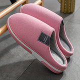 Cozy Men's Herringbone Slippers with Non-Slip Sole