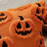 Cozy Pumpkin Pattern Faux Fleece Cushion Cover - 18x18