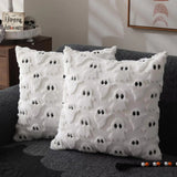 Cozy Pumpkin Pattern Faux Fleece Cushion Cover - 18x18