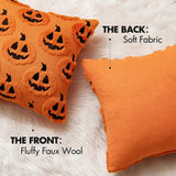 Cozy Pumpkin Pattern Faux Fleece Cushion Cover - 18x18