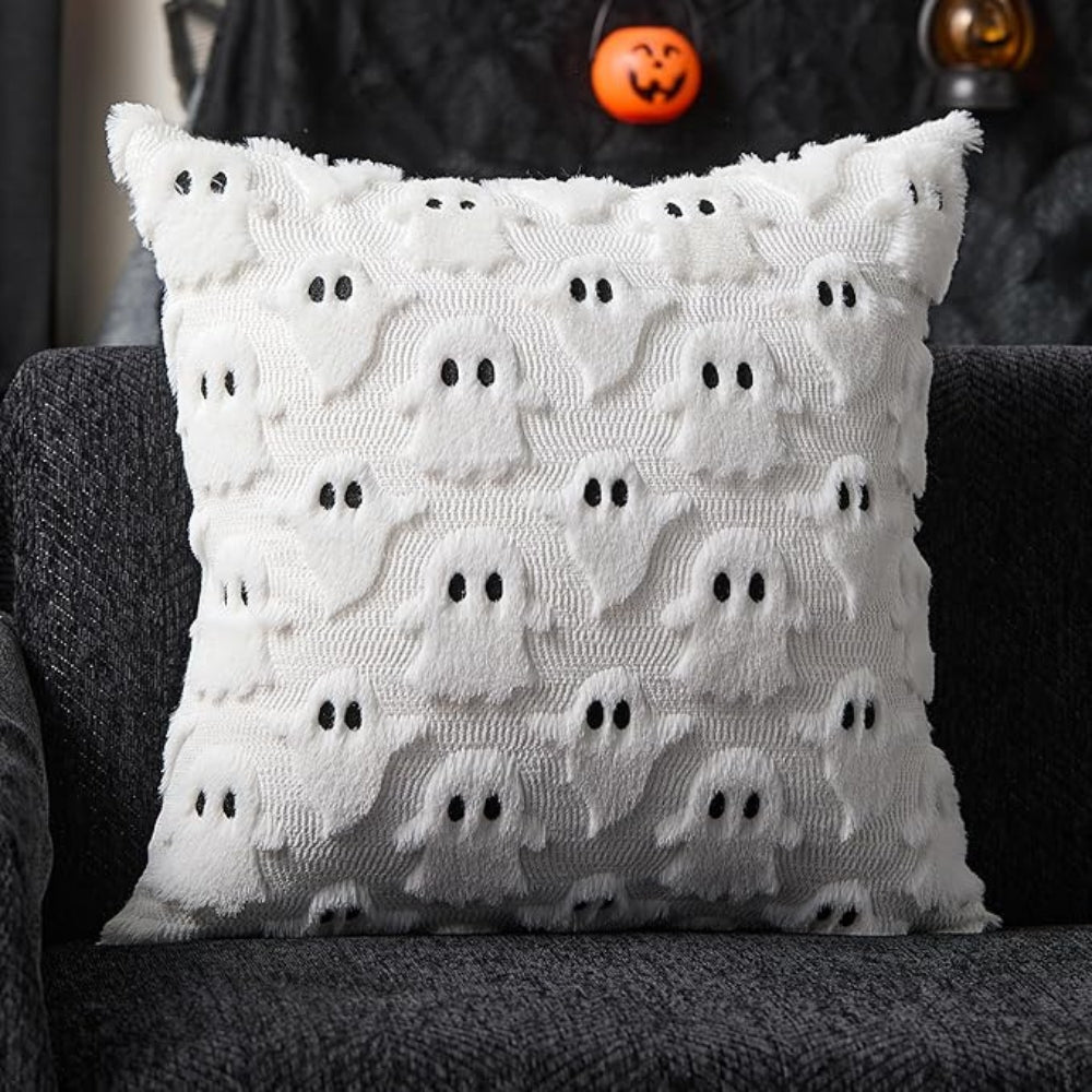 Cozy Pumpkin Pattern Faux Fleece Cushion Cover - 18x18