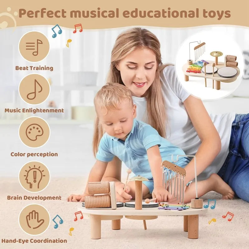 Creative Kids Music Station - Colorful Wooden Musical Instrument Set