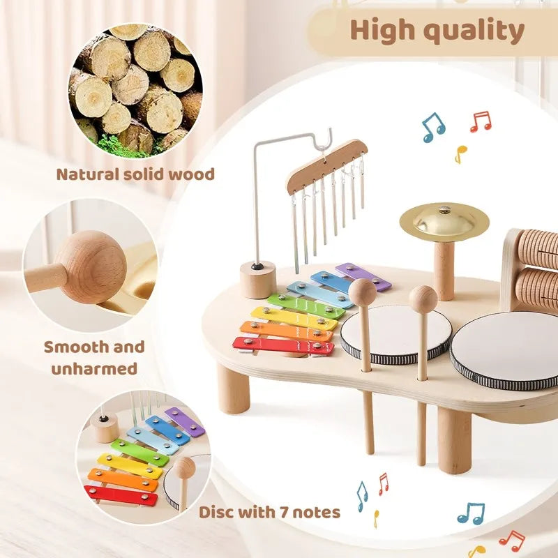 Creative Kids Music Station - Colorful Wooden Musical Instrument Set