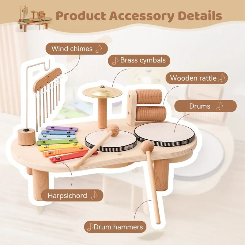 Creative Kids Music Station - Colorful Wooden Musical Instrument Set