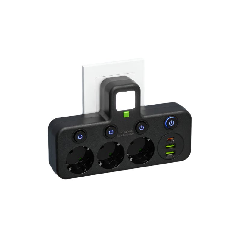 Currentix - Surge Protector Power Strip with USB Charging & Safety Lock