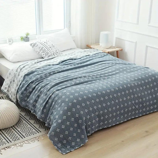 Diamond Dot Comfort Blanket - 100% Cotton, All-Season Softness