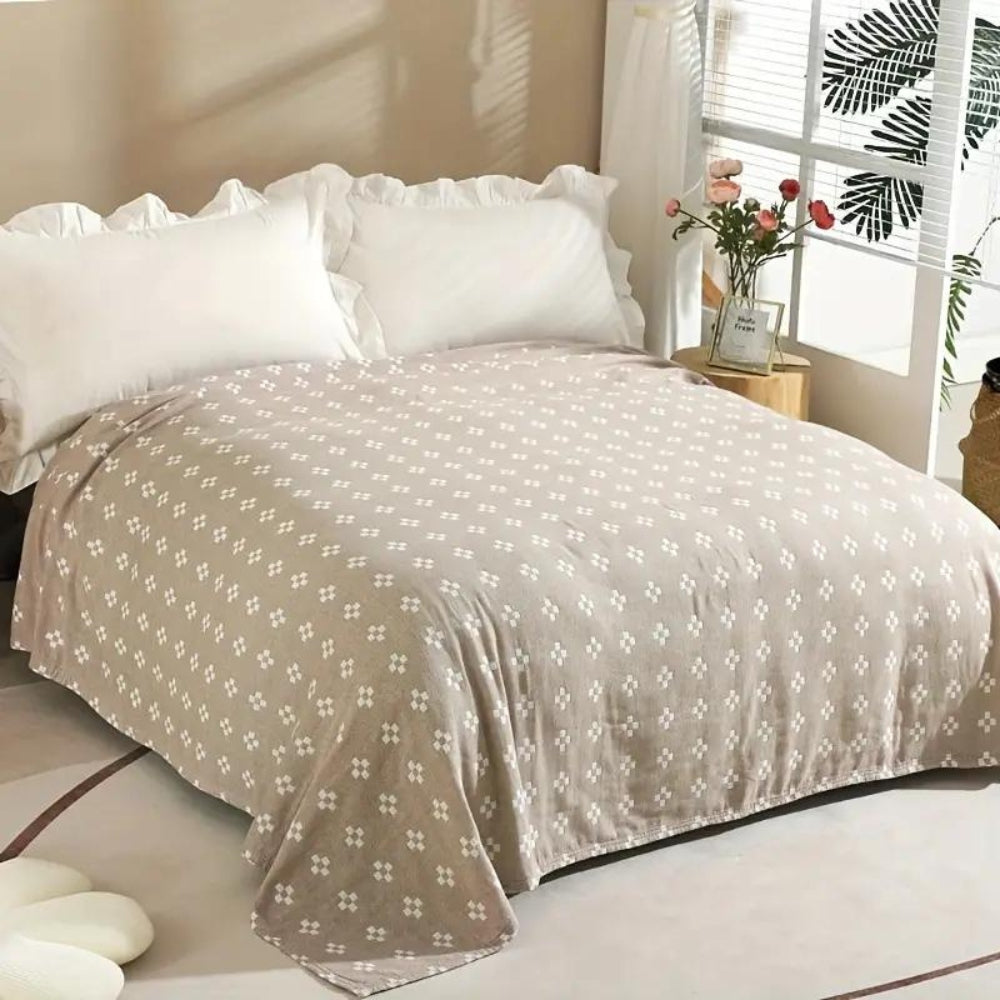 Diamond Dot Comfort Blanket - 100% Cotton, All-Season Softness