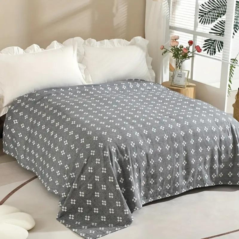 Diamond Dot Comfort Blanket - 100% Cotton, All-Season Softness