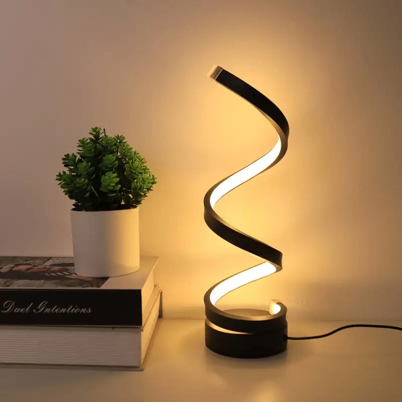 Dimmable Modern Spiral LED Table Lamp for Bedroom & Living Room