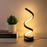 Dimmable Modern Spiral LED Table Lamp for Bedroom & Living Room