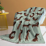 DoxiDream Soft Flannel Dachshund Print Blanket for Cozy Comfort