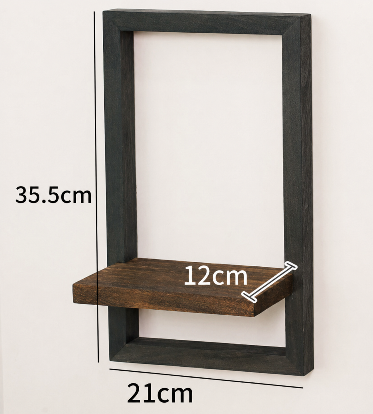 Elegant Acacia Wood Wall Shelf with Vintage Steel Frame
