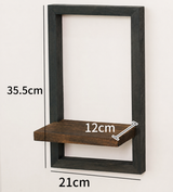 Elegant Acacia Wood Wall Shelf with Vintage Steel Frame