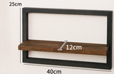 Elegant Acacia Wood Wall Shelf with Vintage Steel Frame