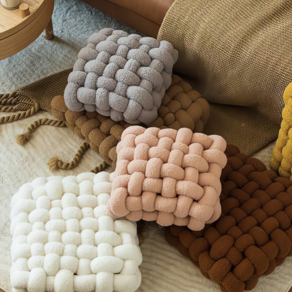 Elegant Boucle Cushion in Soft Woven Velvet