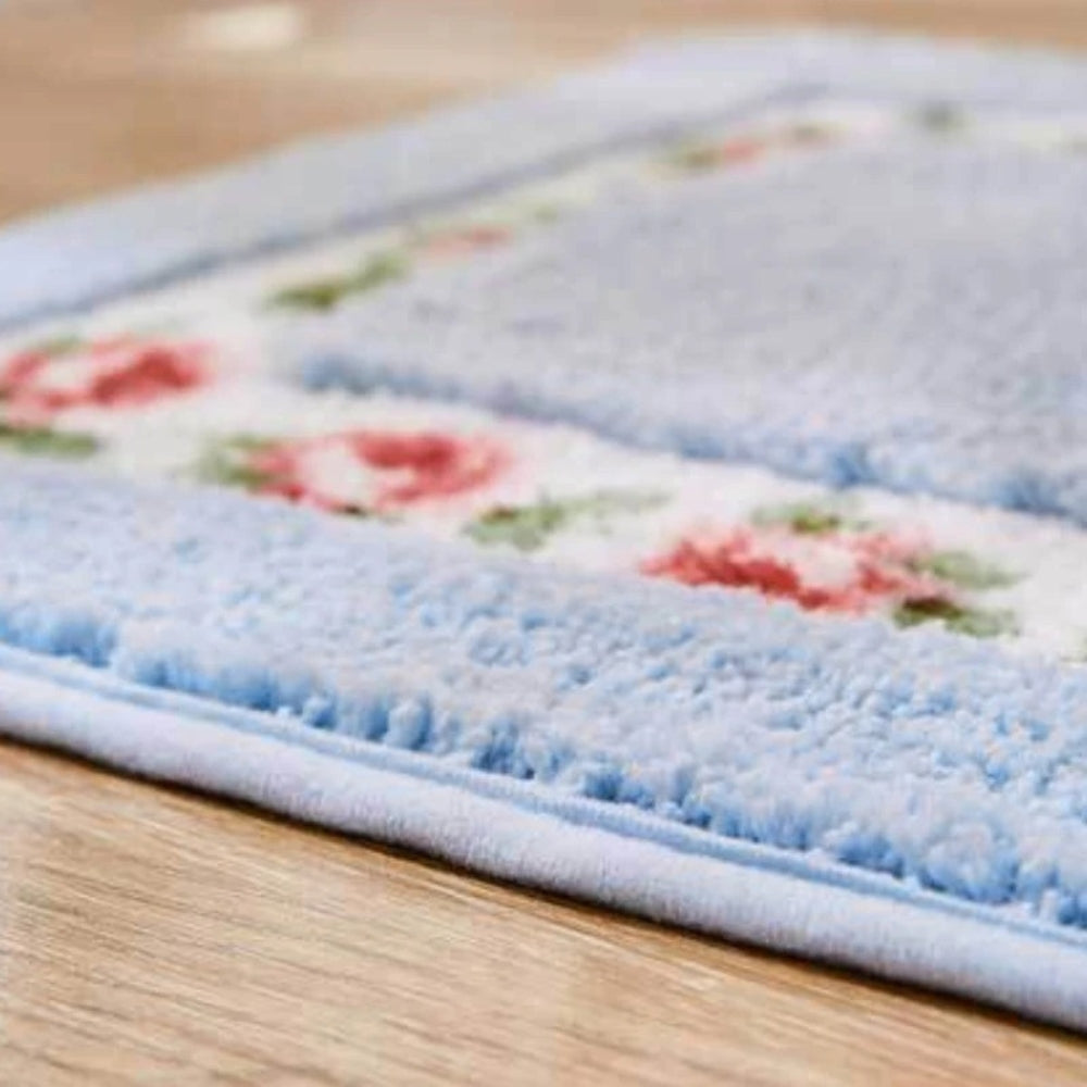 Elegant Floral Non-Slip Bath Mat - Soft Microfiber & Absorbent