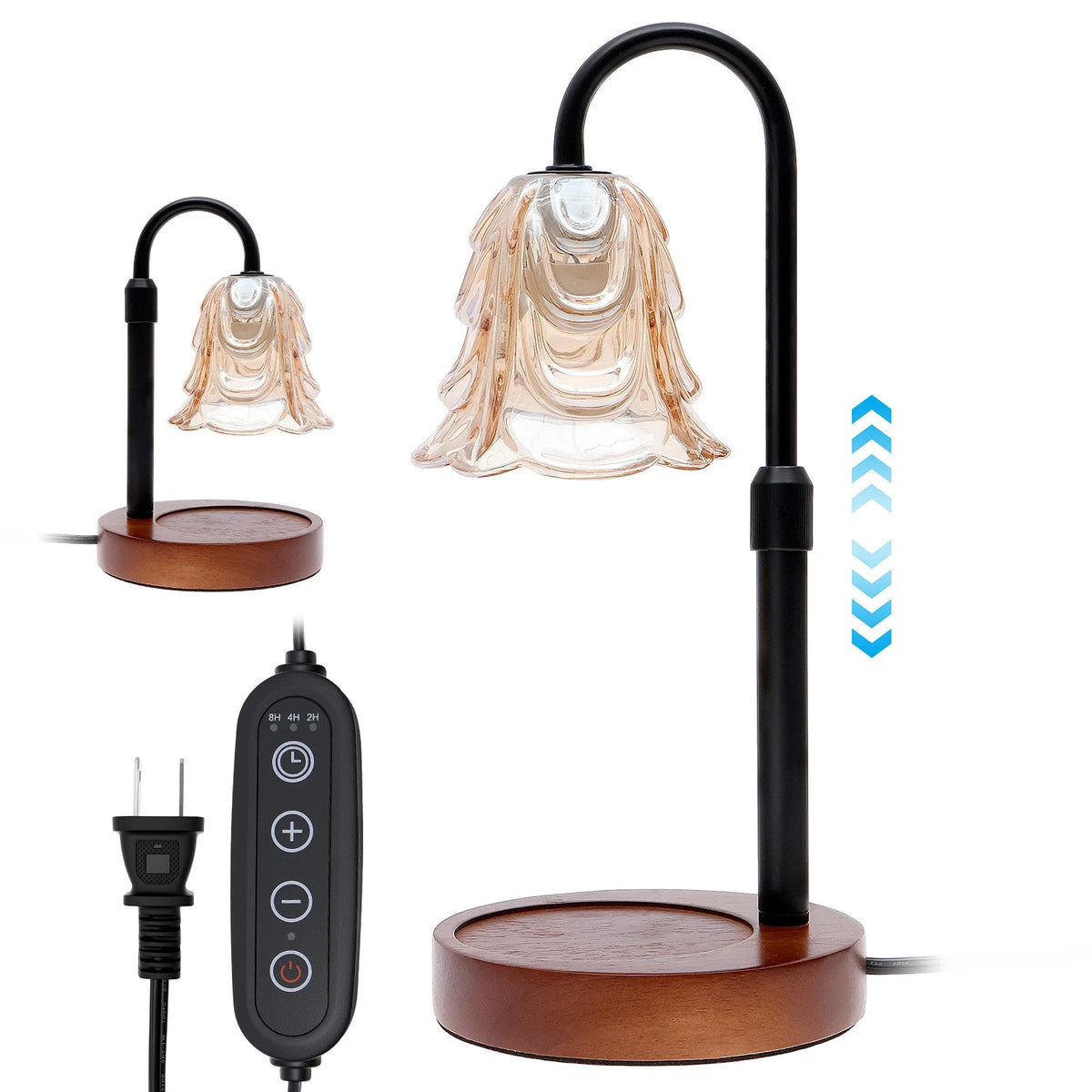 Elegant Flower Candle Warmer Lamp with Timer & Dimmable Light