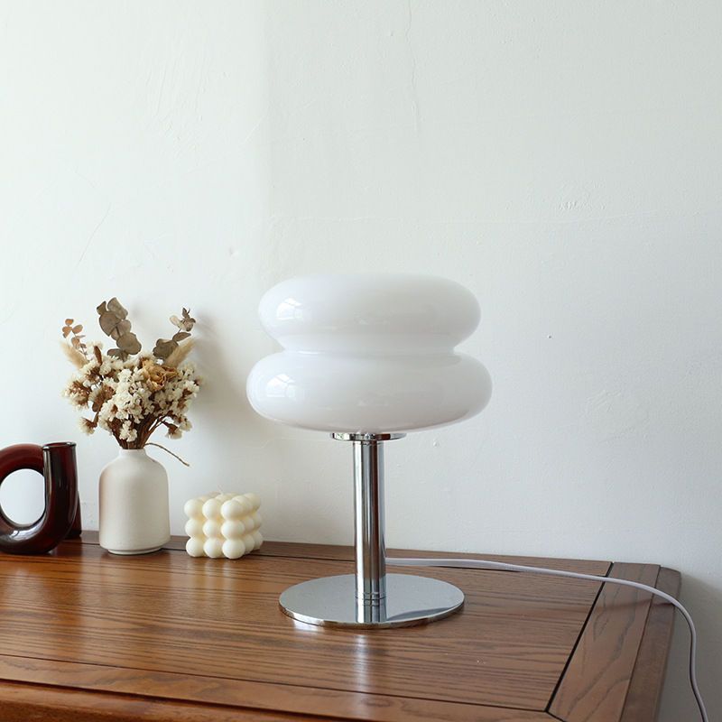 Elegant Glass Table Lamp - Modern Retro Bedside Lamp with LED